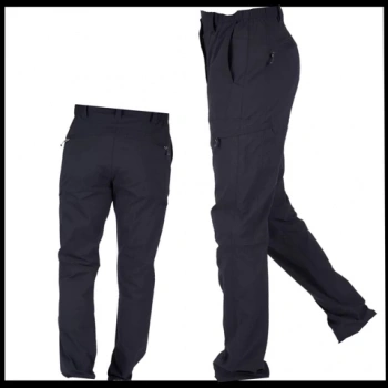 Uyguna-Yakala Siyah Pantolon Su İtici Kumaş Kargo Cepli - 601-SH