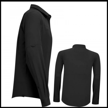 Uyguna-Yakala Siyah Uzun Kollu Erkek Gömlek-LEK.074