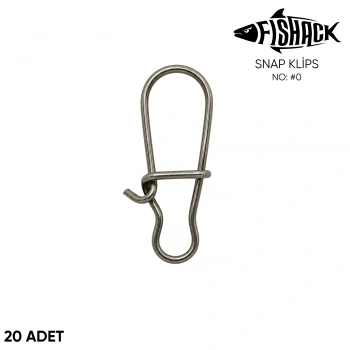 Uyguna-Yakala Snap Klips - Fishack - Paslanmaz Çelik - 20 Adet - No: #0