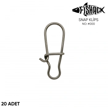 Uyguna-Yakala Snap Klips - Fishack - Paslanmaz Çelik - 20 Adet - No: #000