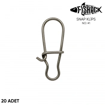 Uyguna-Yakala Snap Klips - Fishack - Paslanmaz Çelik - 20 Adet - No: #1