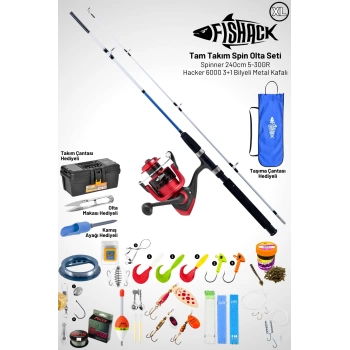 Uyguna-Yakala Tam Takım Spin Olta Seti - 240cm Kamış 5-30GR / 6000lik 3+1BB Makine - XL - At-Çek Olta Takımı