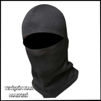 Uyguna-Yakala Siyah Yetişkin Kar Maskesi -  1014-S