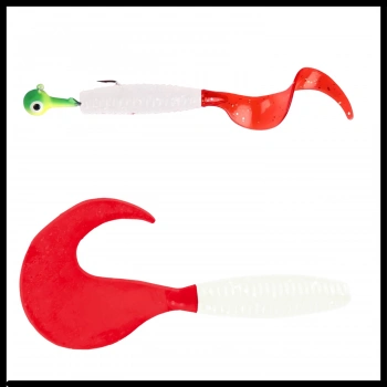 Uyguna-Yakala Yumy 9.5 cm Kırmızı-Beyaz Silikon Kurt