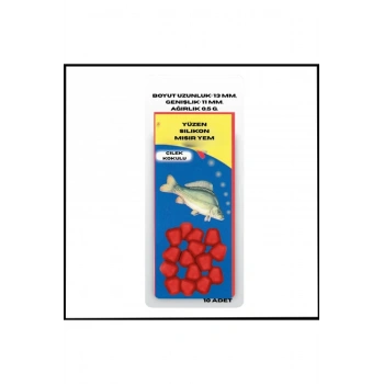 Uyguna-Yakala 10 Adet -Midi Çilek Kokulu Yüzen Silikon Mısır Yem-0669