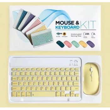 ZR20Km Sarı Kablosuz Klavye Mouse Set