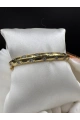 SOLI GEOMETRİK TAŞLI GOLD KELEPÇE