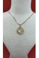 SOLI 14K 316L STAINLESS STEEL ROUND MOON STAR NECKLACE