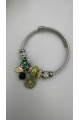 SOLI YEŞİL ÇİÇEK CHARMLI BİLEKLİK