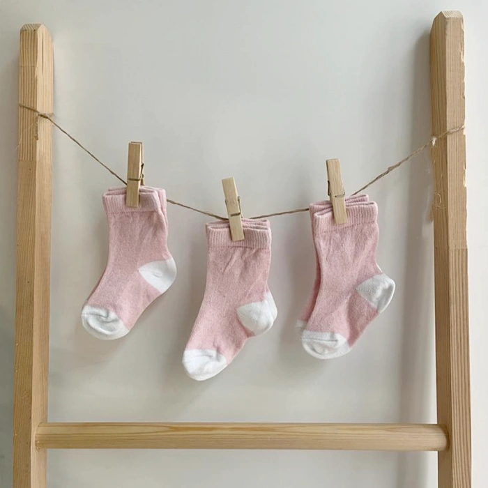 3lü Pembe-Beyaz Çorap
