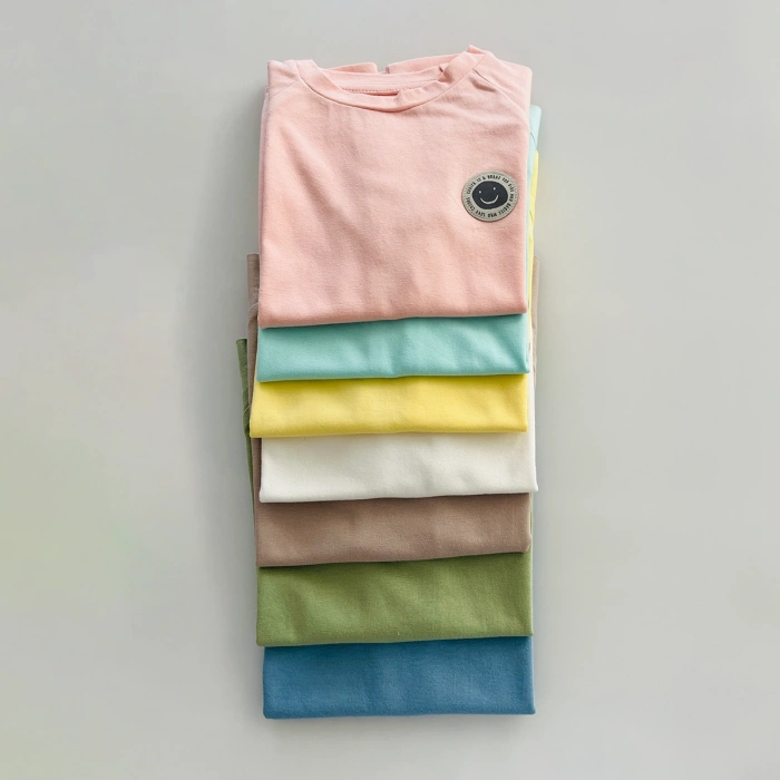 Kukita Kız-Erkek 4lü Organik Kaydırmaz Tabanlı Çorap ve Kukita Kız-Erkek 4lü Basic Tişört Seti Kuki09