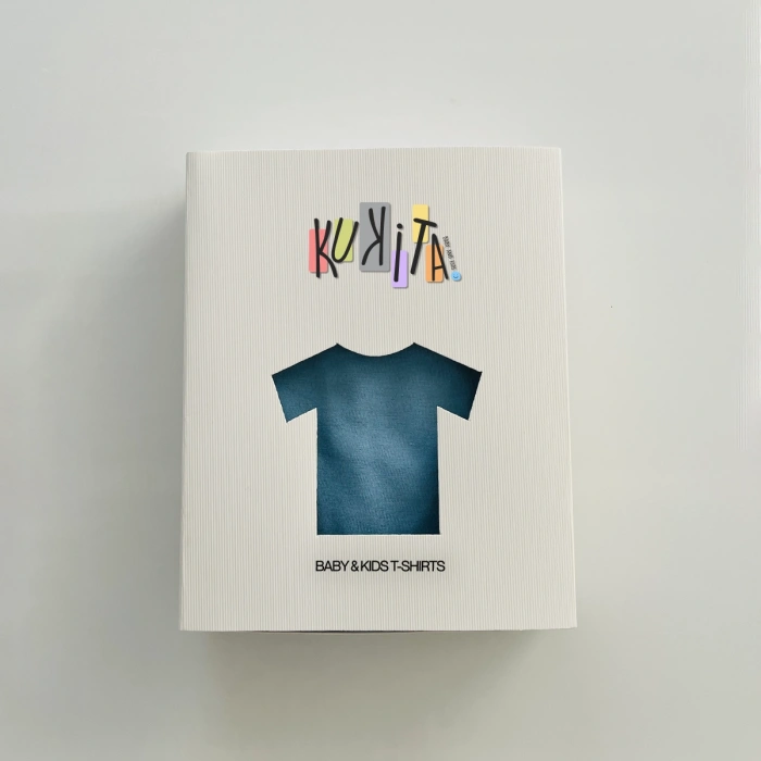 Kukita Kız-Erkek Tekli Organik Kaydırmaz Tabanlı Çorap ve Kukita Kız Erkek Basic Tişört Seti Kuki05