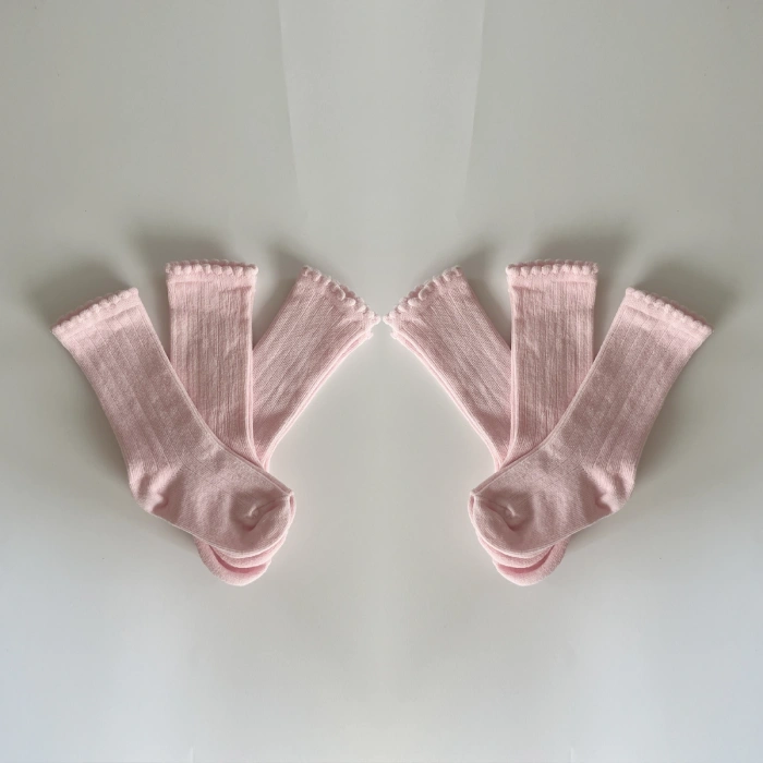 6lı Pembe Kız Çorap