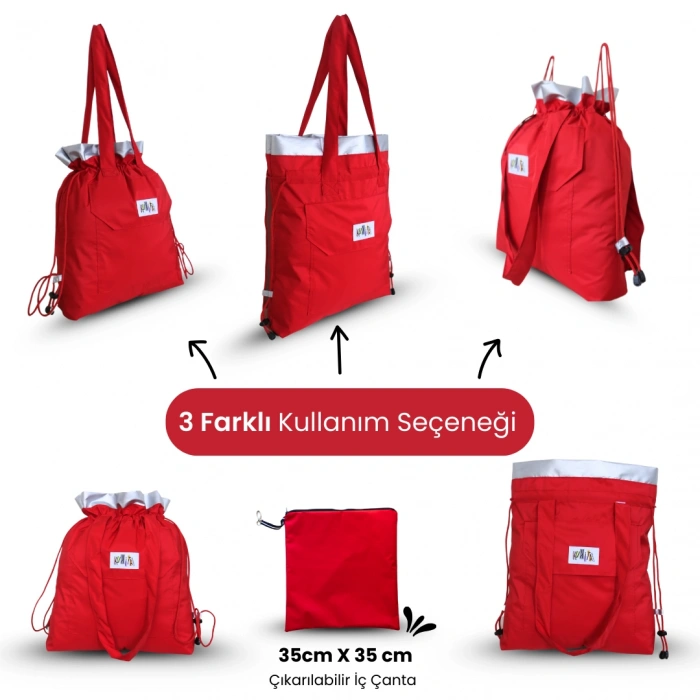 Kukita Su Geçirmez ,Islak, Kuru, Mayo, Kirli Temiz Kıyafet ve Bez, Plaj, Kırtasiye Bebek ve Çocuk Çantası Çok Amaçlı Çanta Mega Boy 52cm X 47cm