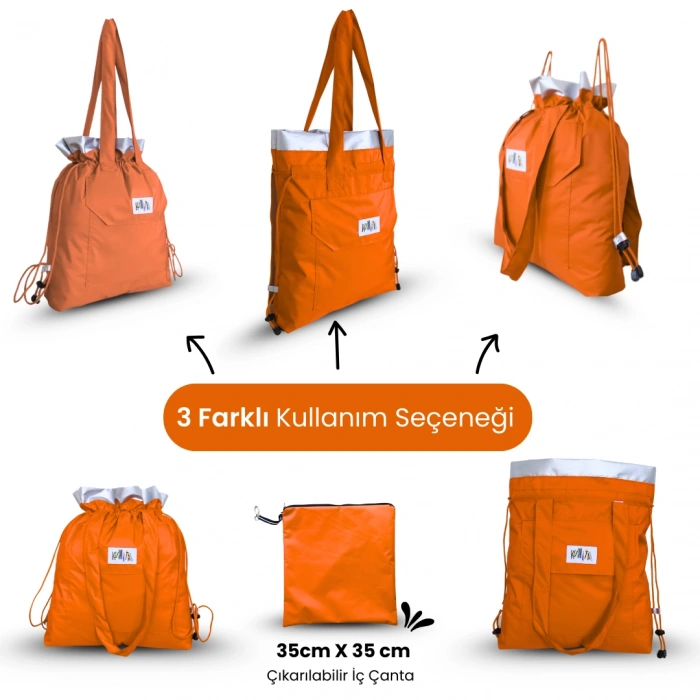 Kukita Su Geçirmez ,Islak, Kuru, Mayo, Kirli Temiz Kıyafet ve Bez, Plaj, Kırtasiye Bebek ve Çocuk Çantası Çok Amaçlı Çanta Mega Boy 52cm X 47cm