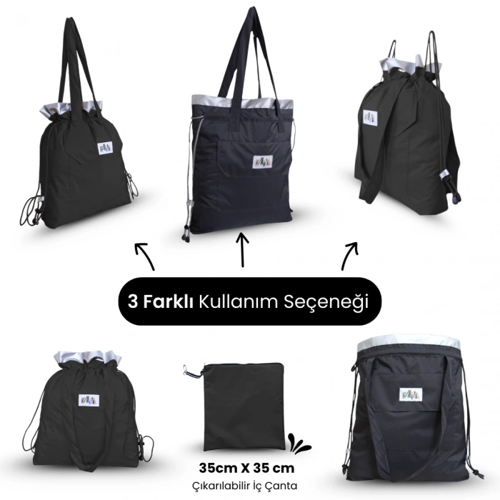 Kukita Su Geçirmez ,Islak, Kuru, Mayo, Kirli Temiz Kıyafet ve Bez, Plaj, Kırtasiye Bebek ve Çocuk Çantası Çok Amaçlı Çanta Mega Boy 52cm X 47cm