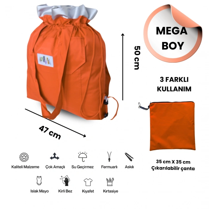 Kukita Büyük Boy Su Geçirmez Çok Amaçlı Plaj Çantası