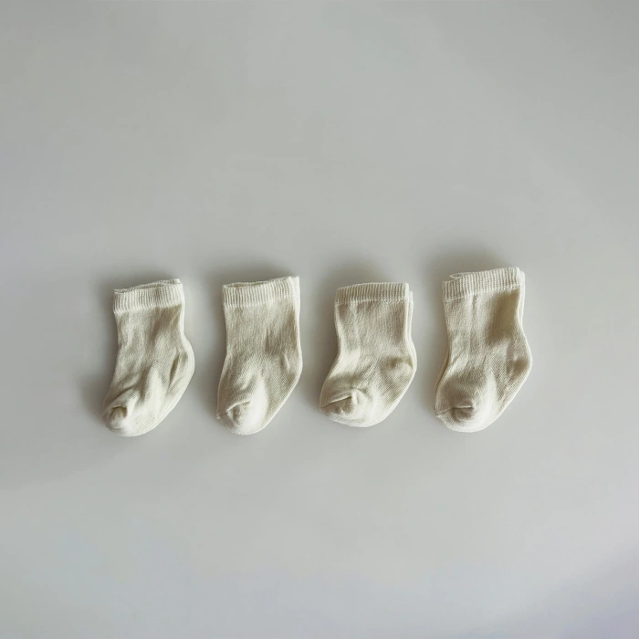 Kukita Ekru Yenidoğan 4 lü Çorap Kuki02