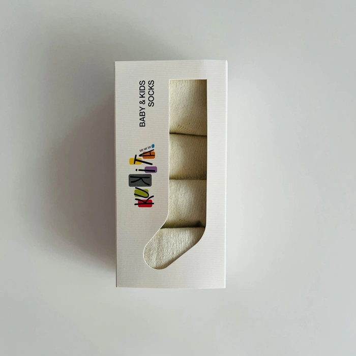 Kukita Ekru Yenidoğan 4 lü Çorap Kuki02