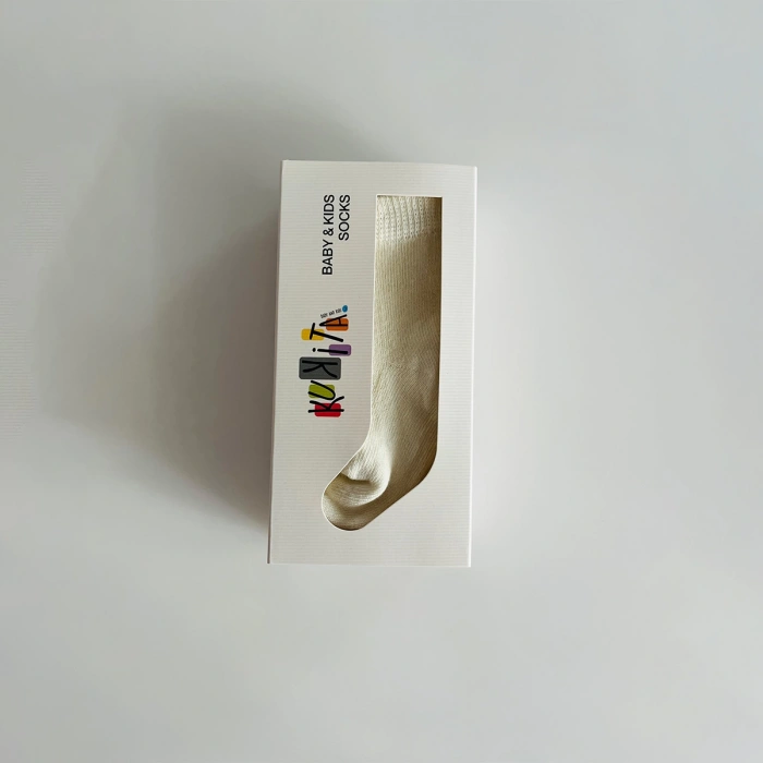 Kukita Ekru Yenidoğan Tekli Çorap Kuki01