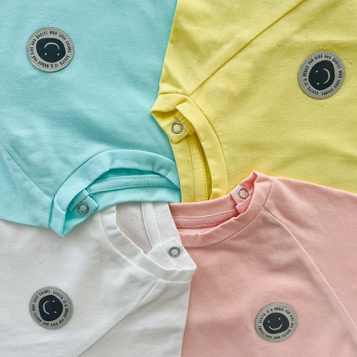 Kukita Kız-Erkek 4lü Organik Kaydırmaz Tabanlı Çorap ve Kukita Kız-Erkek 4lü Basic Tişört Seti Kuki09