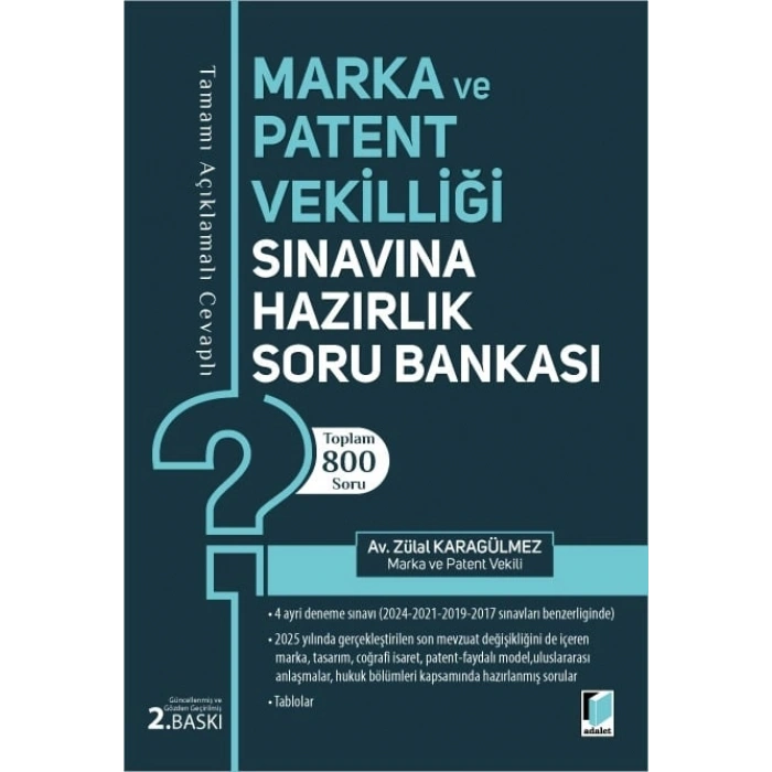Marka ve Patent Vekilliği Sınavına Hazırlık Soru Bankası
