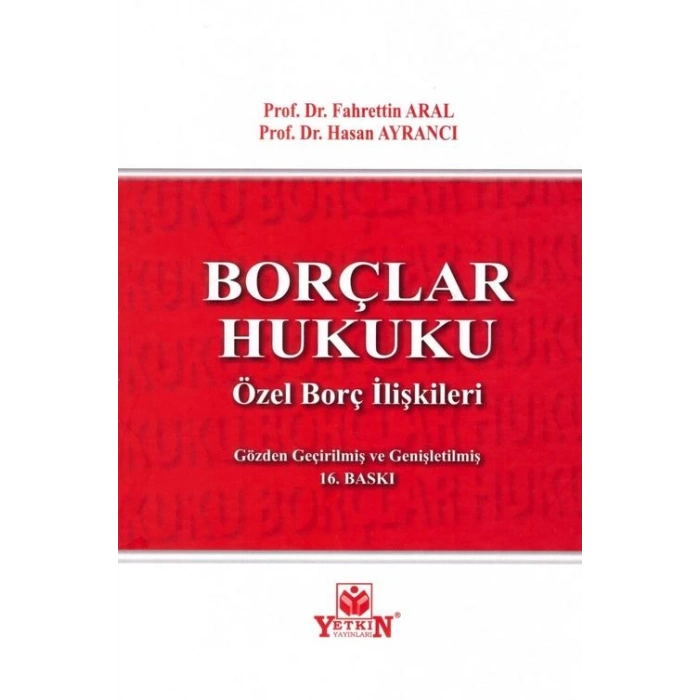 Borçlar Hukuku Özel Borç İlişkileri