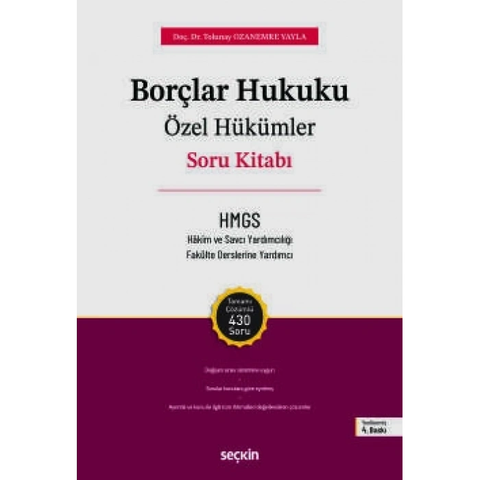 Borçlar Hukuku Özel Hükümler Soru Kitabı