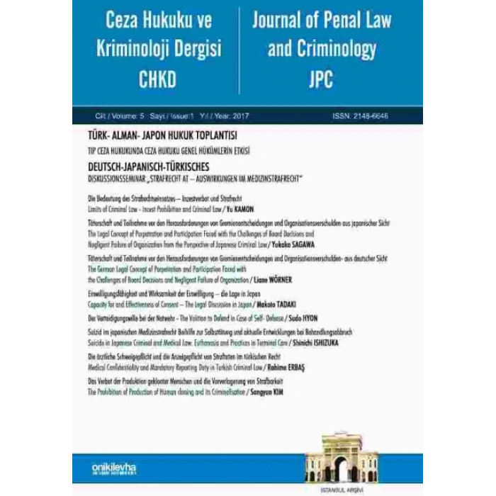 Ceza Hukuku ve Kriminoloji Dergisi 2017/1