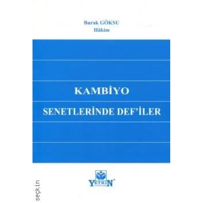 Kambiyo Senetlerinde Def'iler