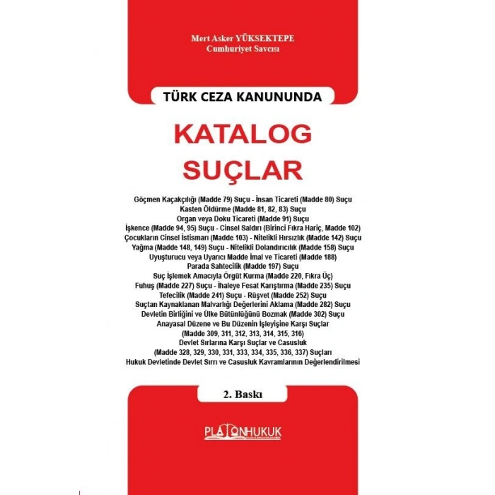 Türk Ceza Kanununda Katalog Suçlar