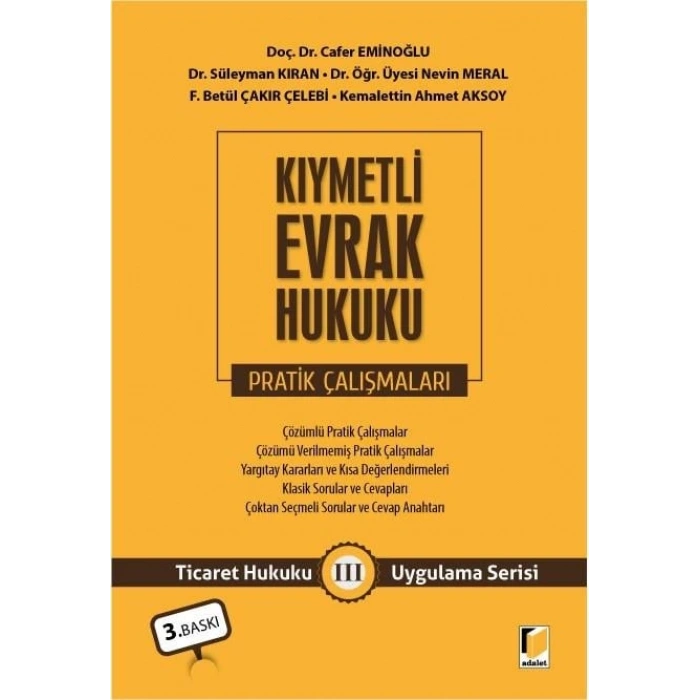 Kıymetli Evrak Hukuku Pratik Çalışmaları