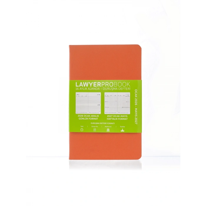 Lawyer Probook Küçük Boy Ajanda (16 Aylık) Turuncu 2026