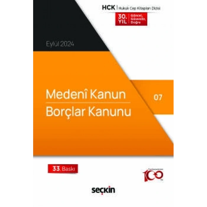 Medeni Kanun – Borçlar Kanunu (Cep Kitabı)
