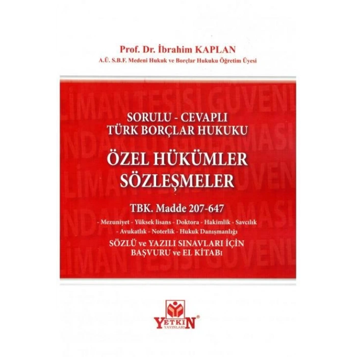 Özel Hükümler Sözleşmeler