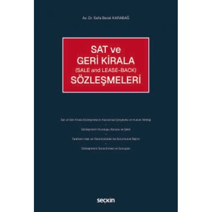 Sat ve Geri Kirala Sözleşmeleri (Sale and Lease Back)