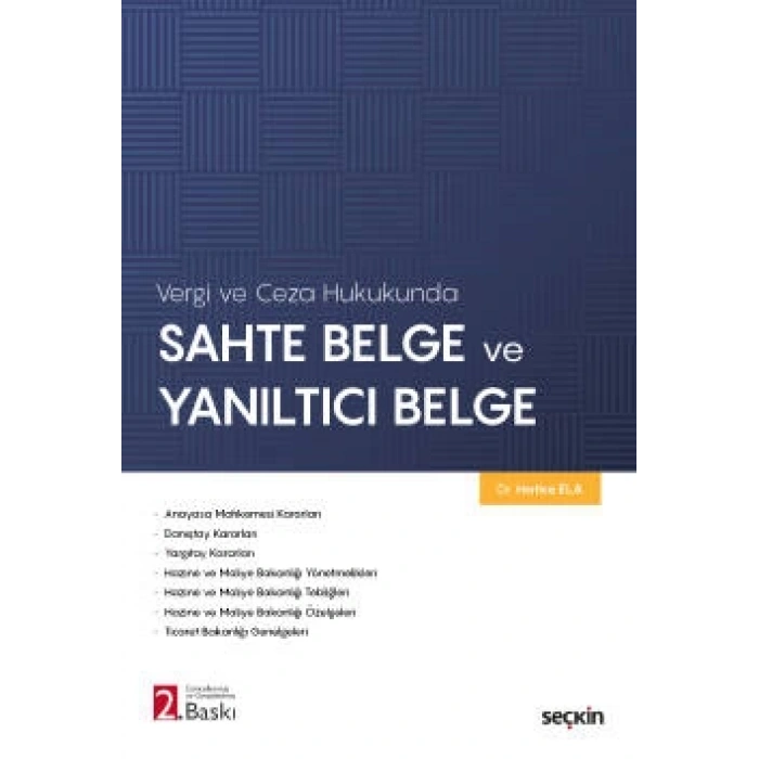 Vergi ve Ceza HukukundaSahte Belge ve Yanıltıcı Belge