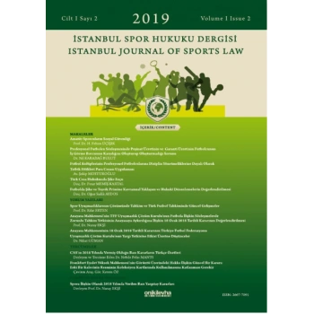 İstanbul Spor Hukuku Dergisi / İstanbul Journal of Sports Law Cilt 1 Sayı 2