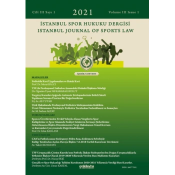 İstanbul Spor Hukuku Dergisi / İstanbul Journal of Sports Law Cilt 3 Sayı 1