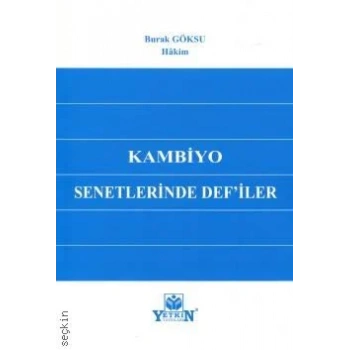 Kambiyo Senetlerinde Def'iler