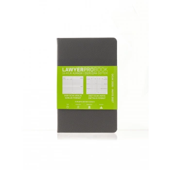 Lawyer Probook Büyük Boy Ajanda (16 Aylık) Koyu Gri 2026