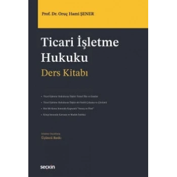 Ticari İşletme Hukuku – Ders Kitabı –