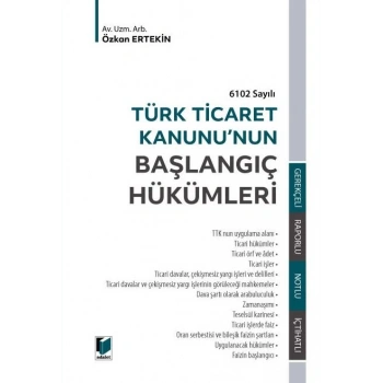 Türk Ticaret Kanununun Başlangıç Hükümleri
