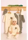 Leopar Desenli % 100 Pamuklu Kız Bebek 4lü Tulum Seti 0-6 Ay