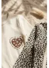 Leopar Desenli % 100 Pamuklu Kız Bebek 4lü Tulum Seti 0-6 Ay