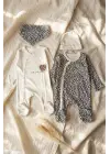 Leopar Desenli % 100 Pamuklu Kız Bebek 4lü Tulum Seti 0-6 Ay
