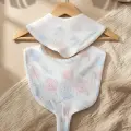 Aura Pastel Pointelle 3lü Bebek Seti - %100 Pamuklu Nefes Alan Örme Kumaş, Bandana Önlük, Çıtçıtlı Mama Önlüğü Ve Fiyonk Saç Bandı