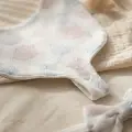 Aura Pastel Pointelle 3lü Bebek Seti - %100 Pamuklu Nefes Alan Örme Kumaş, Bandana Önlük, Çıtçıtlı Mama Önlüğü Ve Fiyonk Saç Bandı