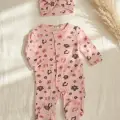 Bahar Çiçekleri Detaylı Boneli Kız Bebek Tulumu. Ayaklı % 100 Pamuklu 0-3 Ay