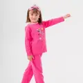 Heroıne Desenli Çanta Ve Maskeli % 100 Pamuk Kız Çocuk Pijama Takımı